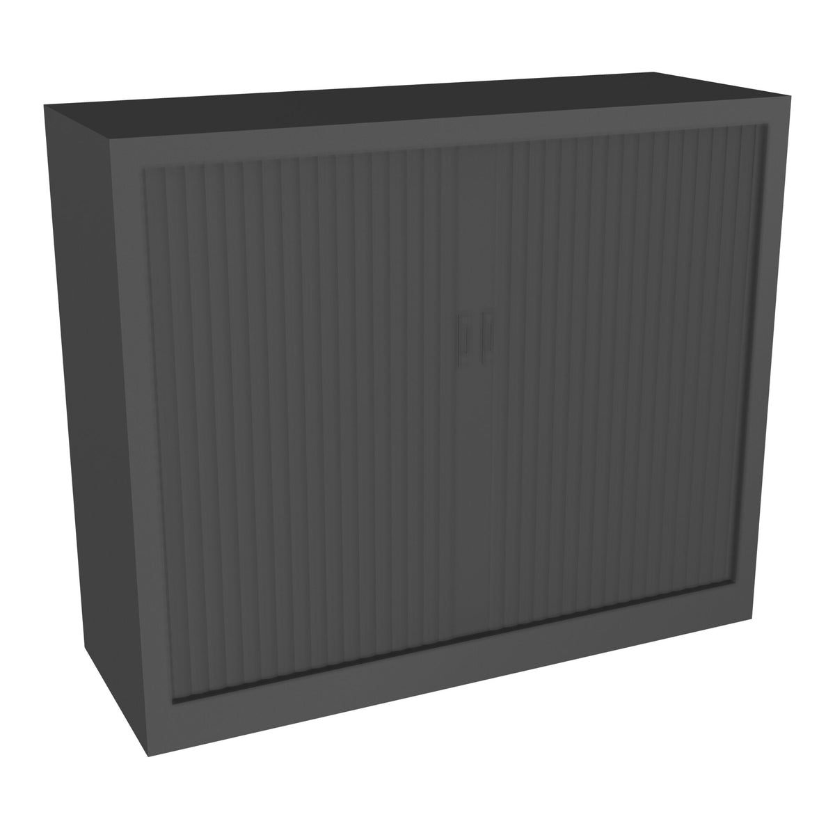 Armoire basse à rideaux en métal anthracite, 105 cm de hauteur, compatible avec le système de classement Novaclass