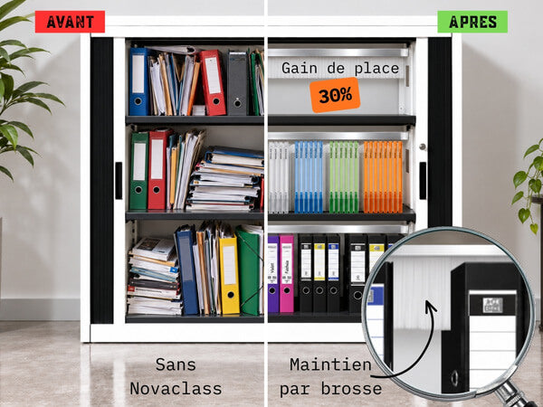 Avant et après l'utilisation du kit de maintien Novaclass.