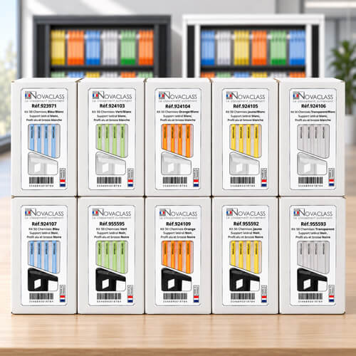 Kit de rangement Novaclass : chemises de classement et système de maintien