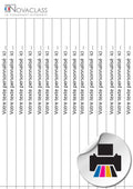 Lot de 10 planches de 30 étiquettes couleur Novaclass, format 21 cm, pour porte-étiquettes de chemises
