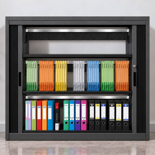Le système de maintien Novaclass pour mieux ranger votre armoire de bureau.